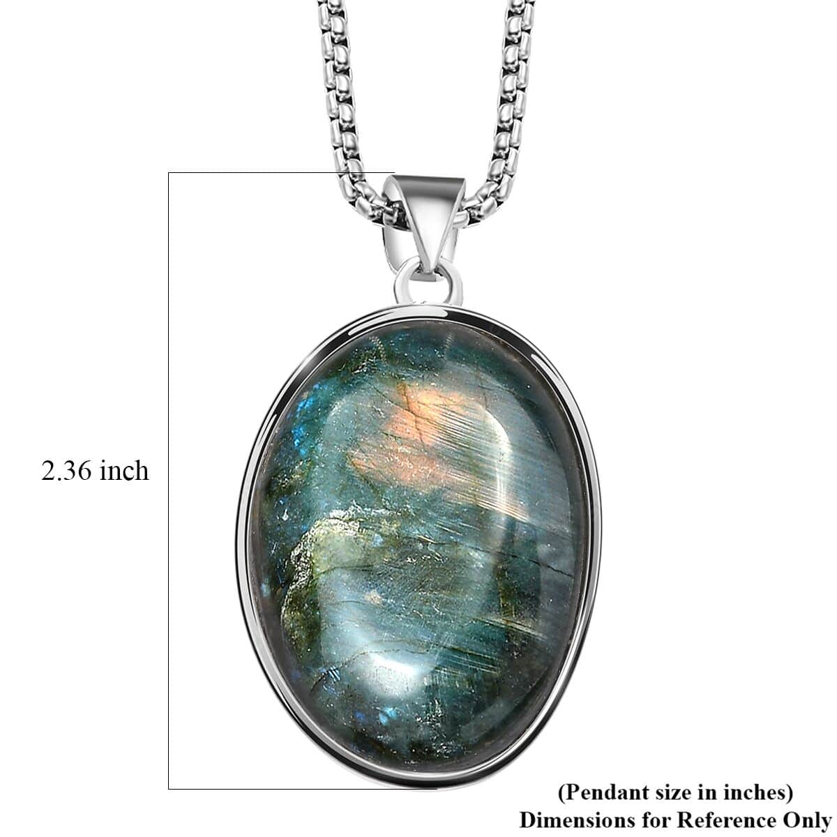 Karis Malagasy Labradorite 254.00 ctw Pendant in Platinum Bond with Stainless Steel Chain 20 Inches  image number 5