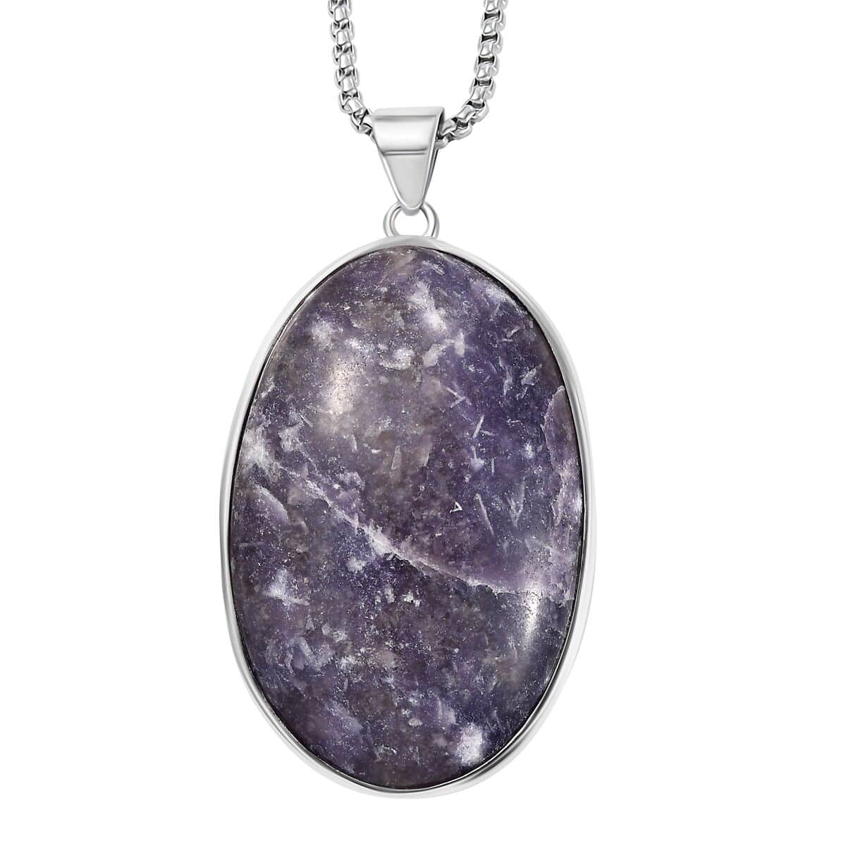 Karis Lepidolite 352.50 ctw Pendant in Platinum Bond with Stainless Steel Necklace 20 Inches image number 0