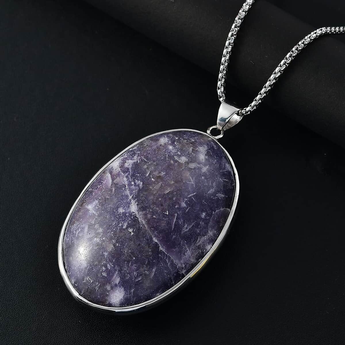 Karis Lepidolite 352.50 ctw Pendant in Platinum Bond with Stainless Steel Necklace 20 Inches image number 1