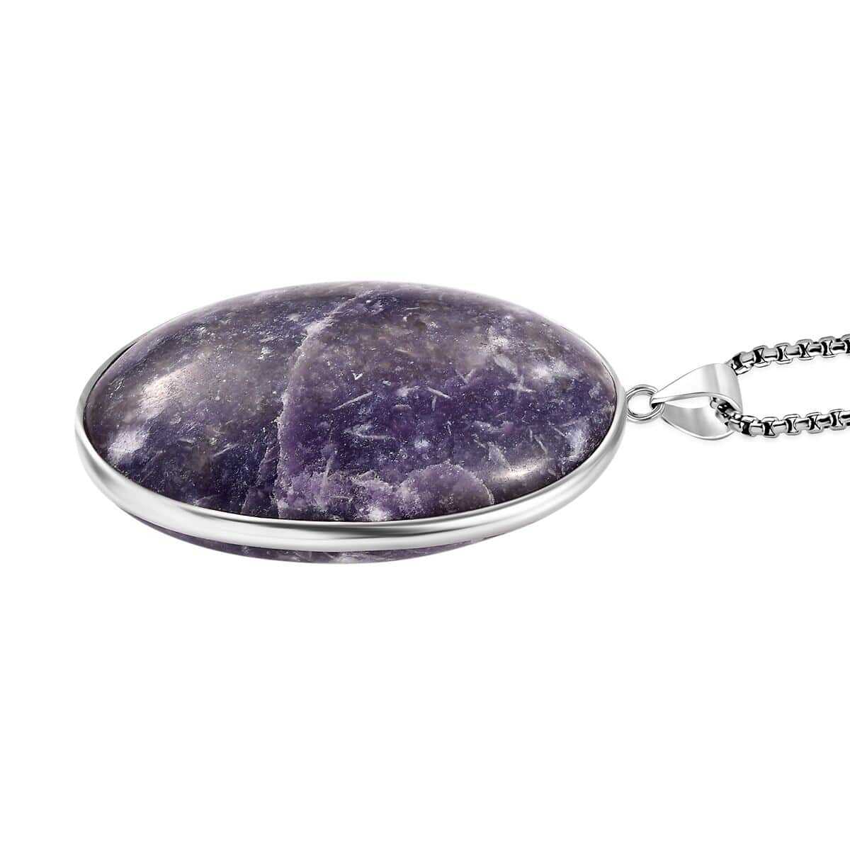 Karis Lepidolite 352.50 ctw Pendant in Platinum Bond with Stainless Steel Necklace 20 Inches image number 3