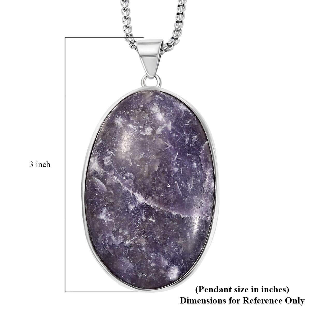 Karis Lepidolite 352.50 ctw Pendant in Platinum Bond with Stainless Steel Necklace 20 Inches image number 5