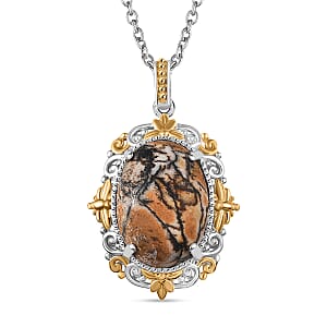 Karis Cherrycreek 11.70 ctw Pendant in 18K YG Plated and Platinum Bond with Stainless Steel Necklace 20 Inches