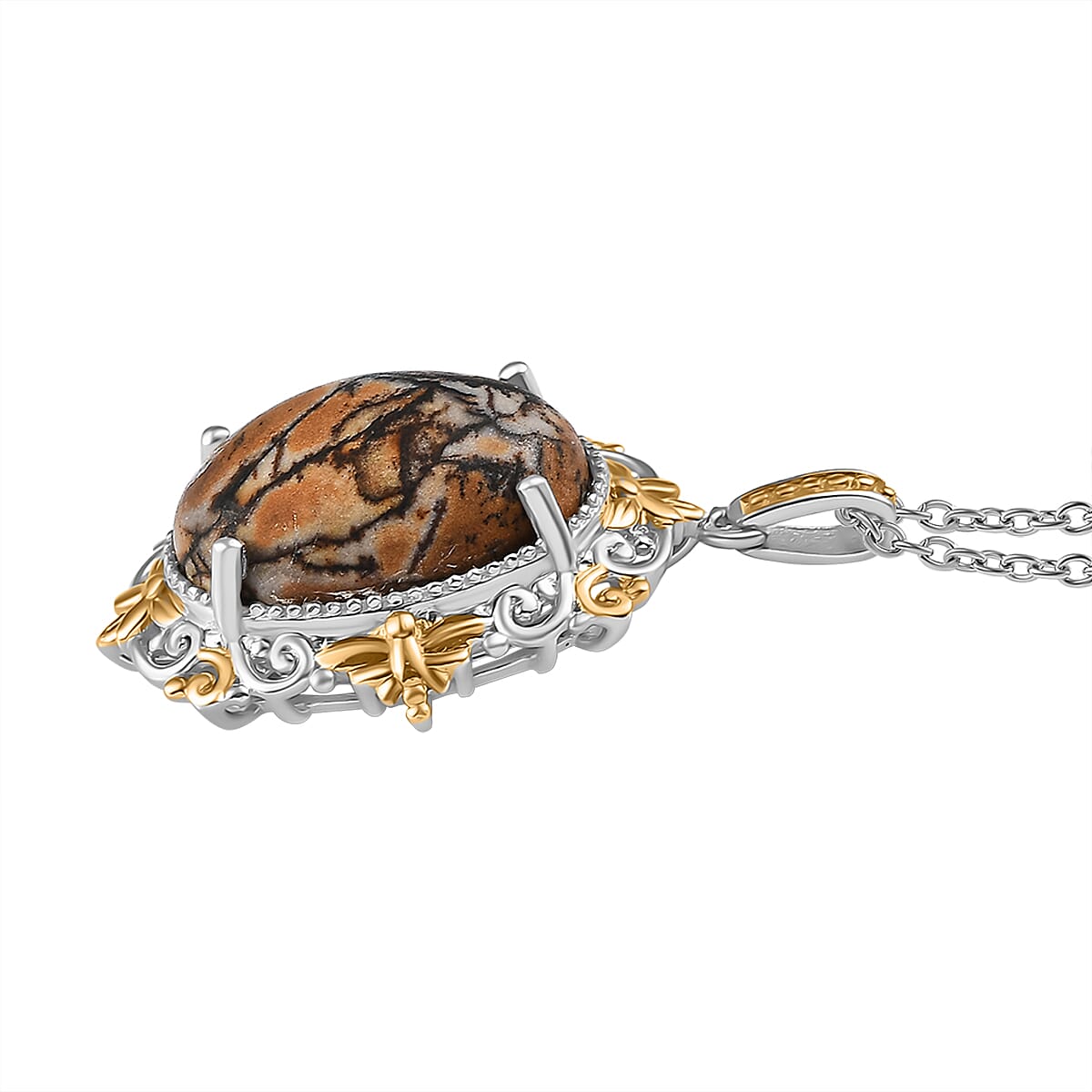 Karis Cherrycreek 11.70 ctw Pendant in 18K YG Plated and Platinum Bond with Stainless Steel Necklace 20 Inches