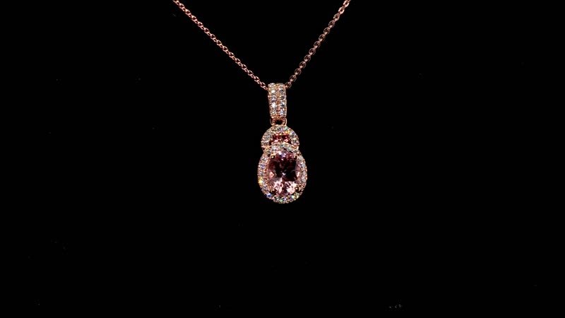 Premium Pink Morganite and Multi Gemstone 1.50 ctw Rosy Halo Pendant Necklace in 18K Vermeil Rose Gold Over Sterling Silver 20 Inches