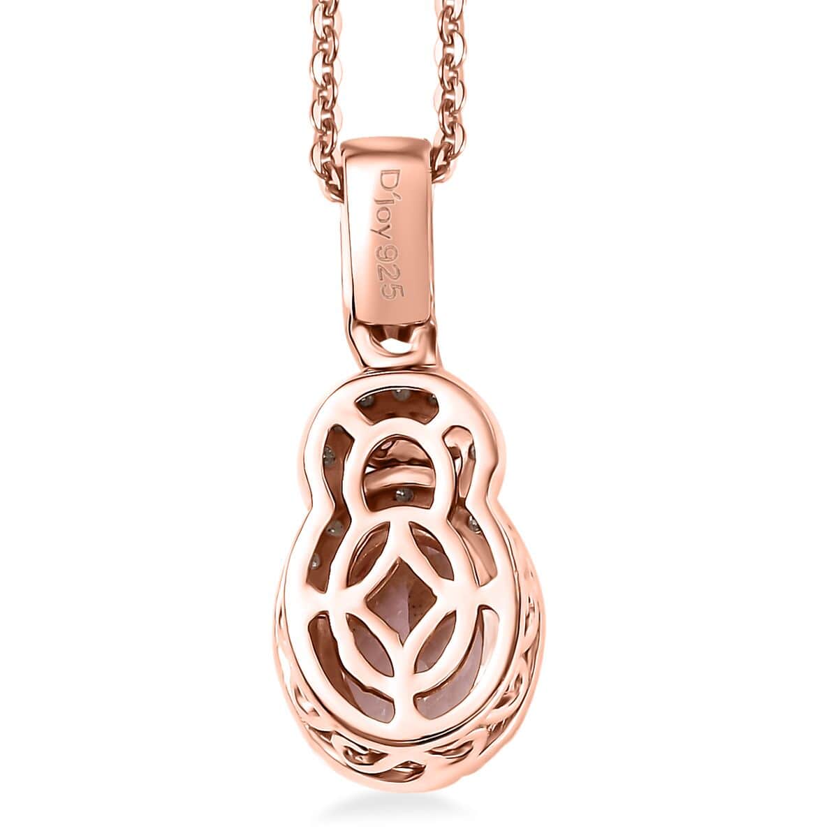 Doorbuster Premium Pink Morganite and Multi Gemstone 1.50 ctw Rosy Halo Pendant Necklace in 18K Vermeil Rose Gold Over Sterling Silver 20 Inches image number 4