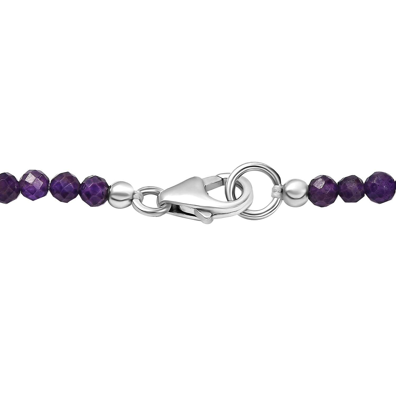 African Amethyst and White Zircon 74.85 ctw Majesty Pendant with Beaded Necklace in Rhodium Over Sterling Silver 20 Inches
