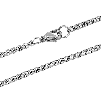 Skull and Rose Pendant Necklace in Black Oxidized and Stainless Steel 24 Inches