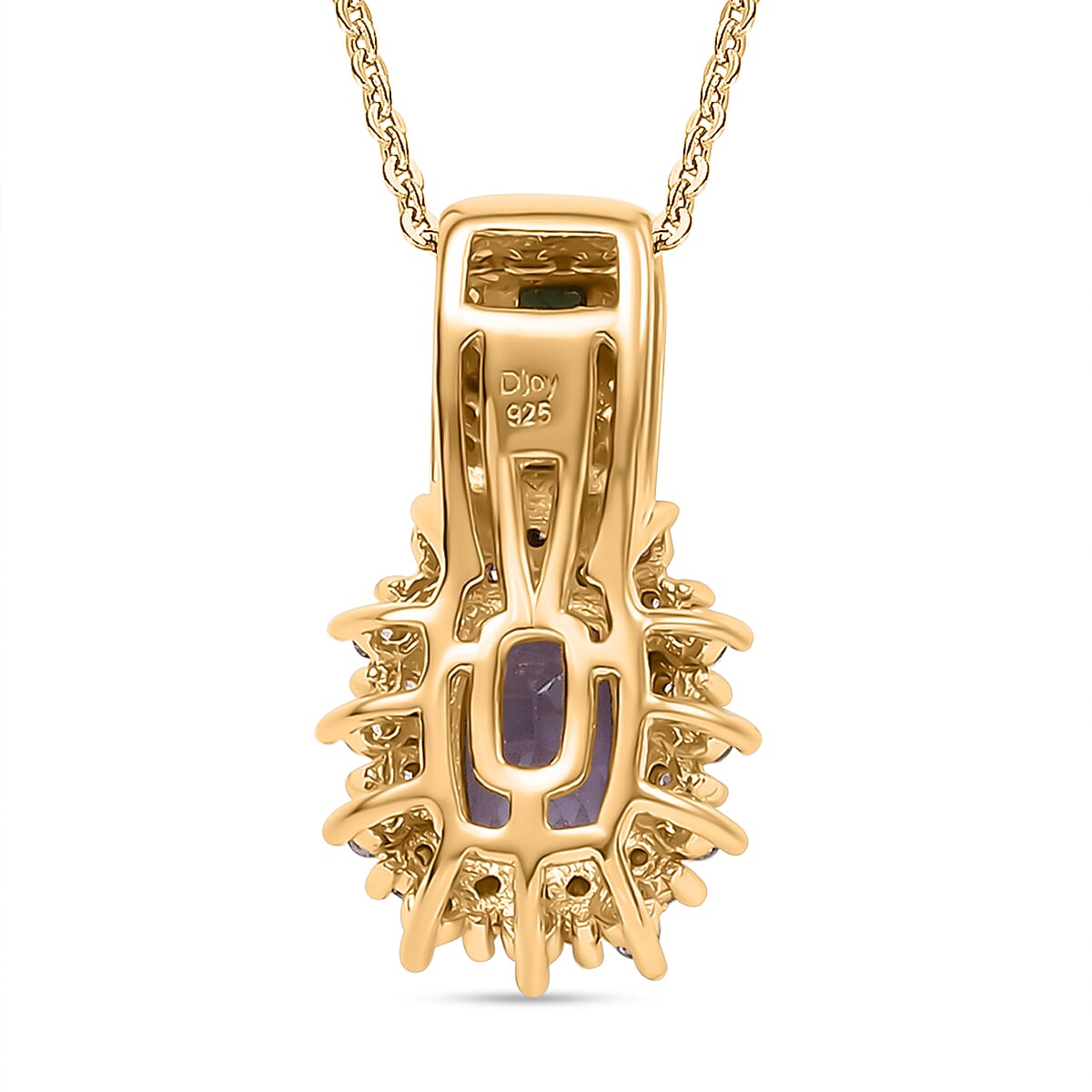 Tanzanite and Multi Gemstone 1.50 ctw Regal Bloom Pendant Necklace in 18K Vermeil Yellow Gold Over Sterling Silver 20 Inches