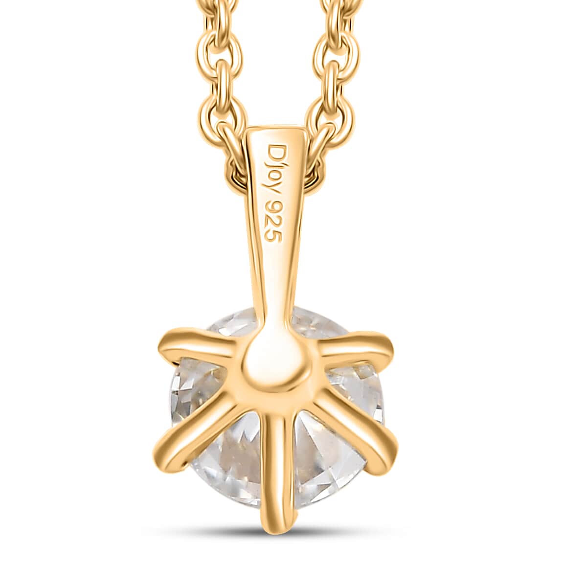 Moissanite 1.10 ctw Pendant Necklace in 18K Vermeil Yellow Gold Over Sterling Silver 20 Inches image number 4