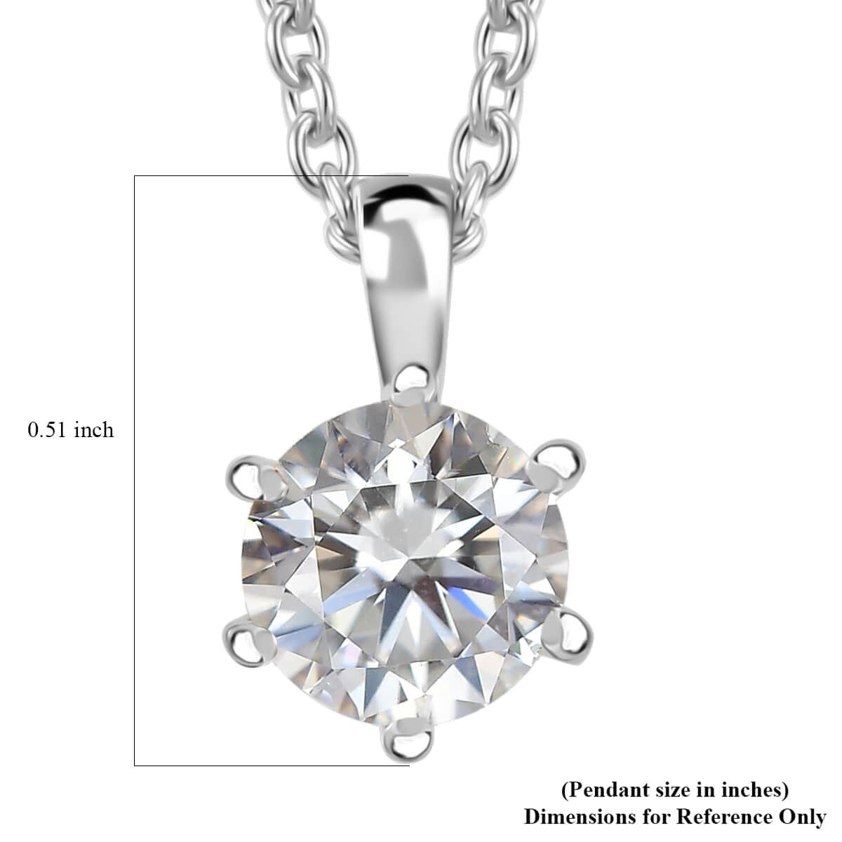 Moissanite 1.10 ctw Pendant Necklace in Rhodium Over Sterling Silver 20 Inches image number 6