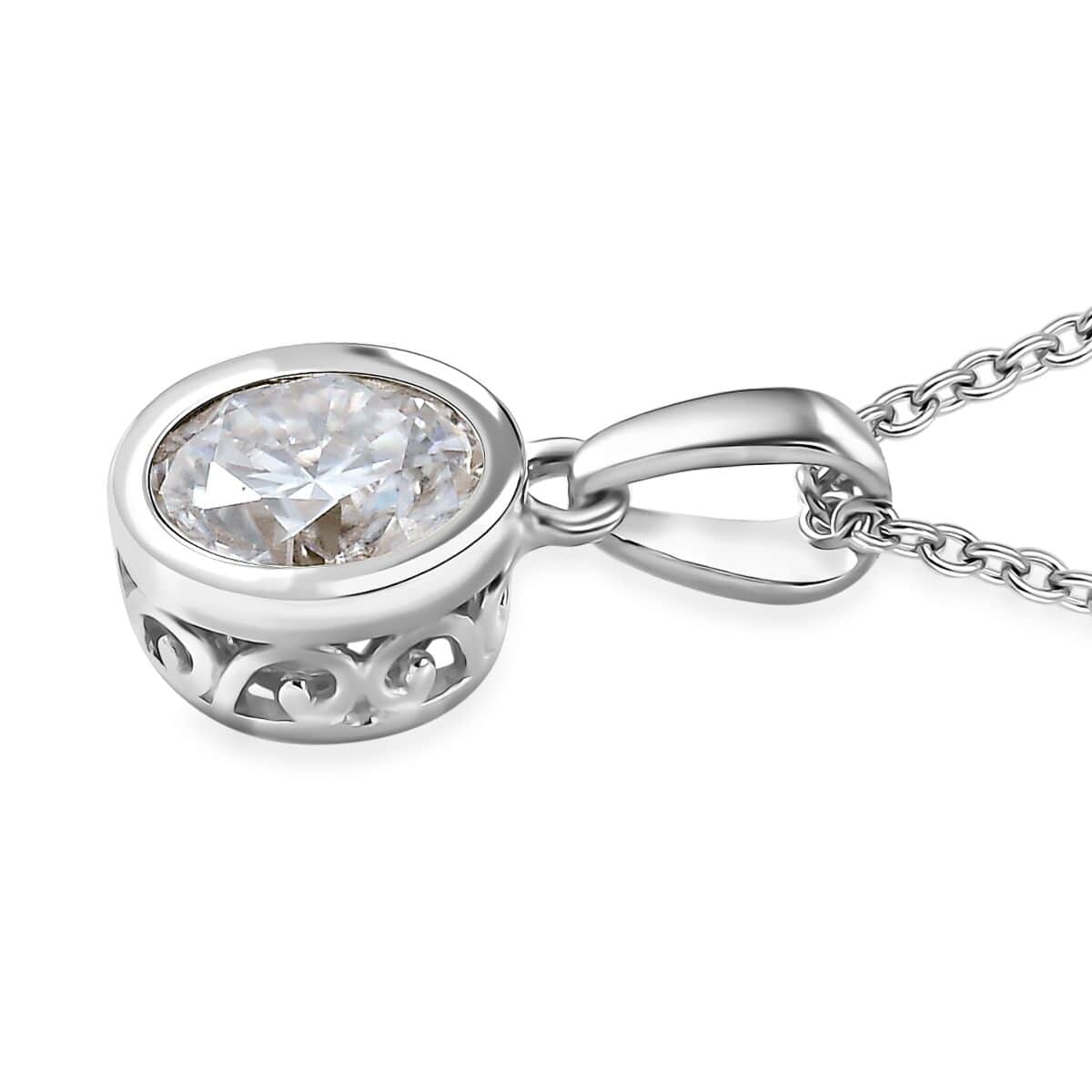 Moissanite 1.75 ctw Pendant in Platinum Over Sterling Silver with Stainless Steel Necklace 20 Inches image number 3