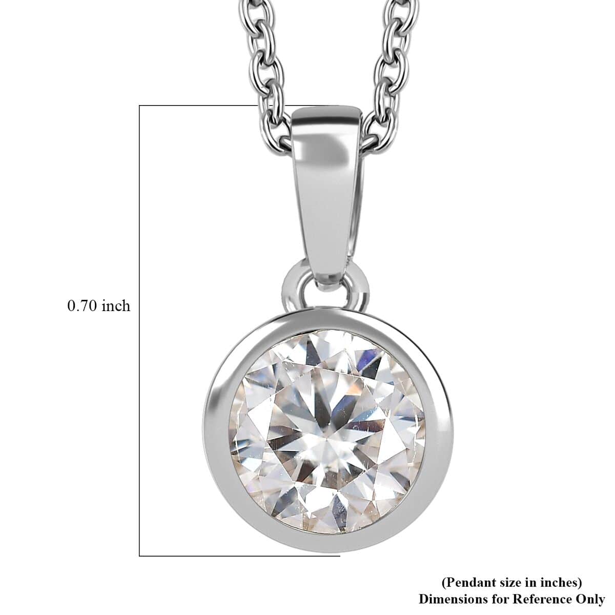 Moissanite 1.75 ctw Pendant in Platinum Over Sterling Silver with Stainless Steel Necklace 20 Inches image number 6