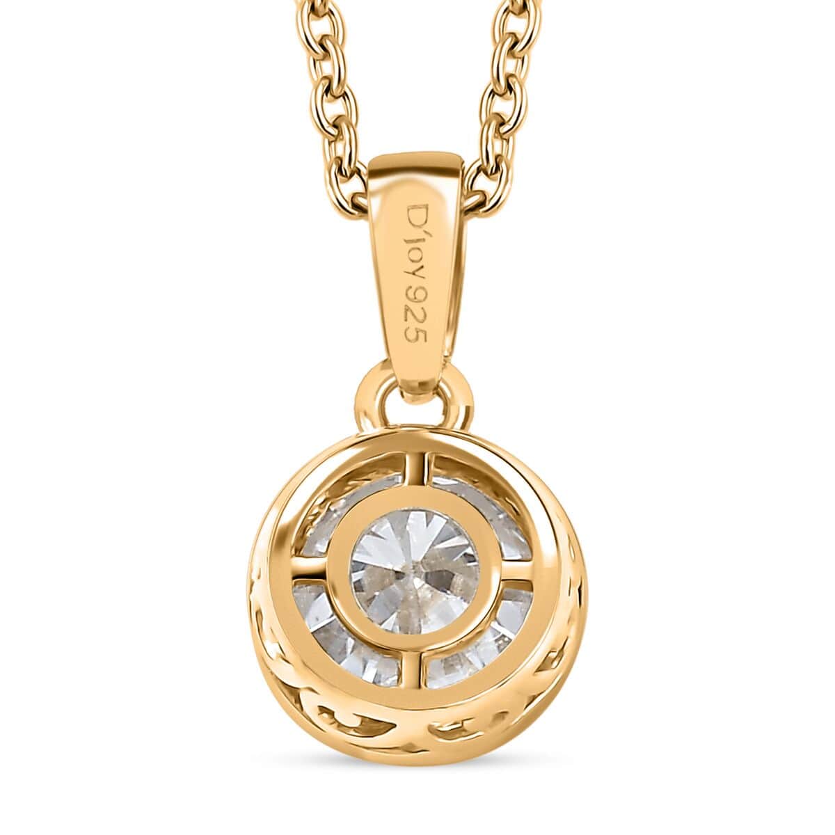 Moissanite 1.75 ctw Pendant in 18K Vermeil YG Over Sterling Silver with ION Plated YG Stainless Steel Necklace 20 Inches image number 4