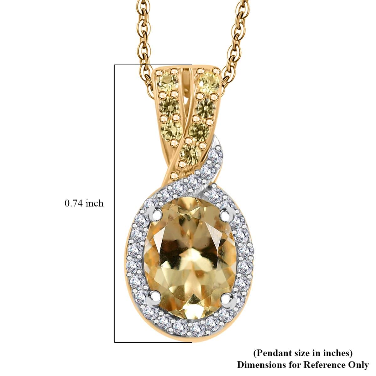 Premium Brazilian Heliodor and Multi Gemstone 1.65 ctw Golden Petal Twist Pendant Necklace in 18K Vermeil Yellow Gold Over Sterling Silver 20 Inches image number 6