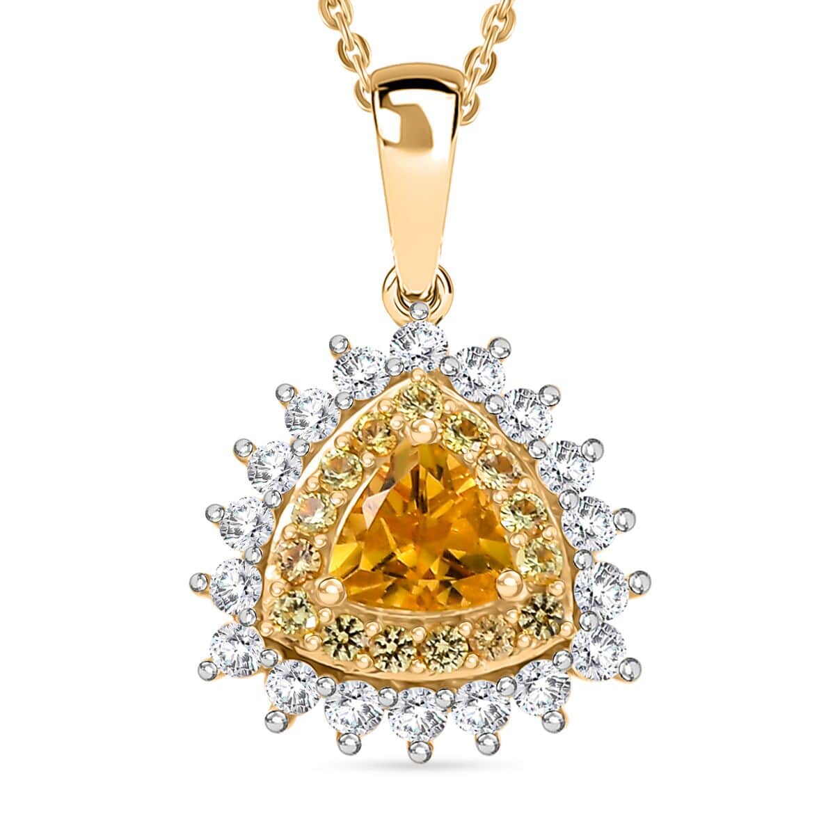 Premium Brazilian Heliodor and Multi Gemstone 1.40 ctw Sunlit Pendant Necklace in 18K Vermeil Yellow Gold Over Sterling Silver 20 Inches image number 0