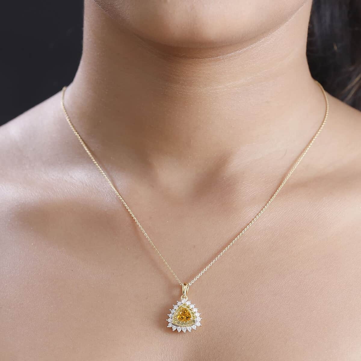 Premium Brazilian Heliodor and Multi Gemstone 1.40 ctw Sunlit Pendant Necklace in 18K Vermeil Yellow Gold Over Sterling Silver 20 Inches image number 2