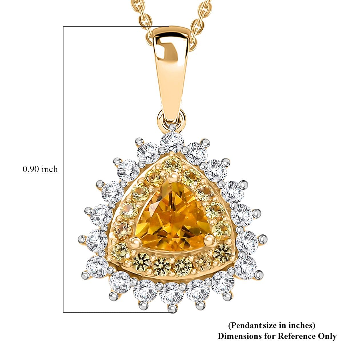 Premium Brazilian Heliodor and Multi Gemstone 1.40 ctw Sunlit Pendant Necklace in 18K Vermeil Yellow Gold Over Sterling Silver 20 Inches