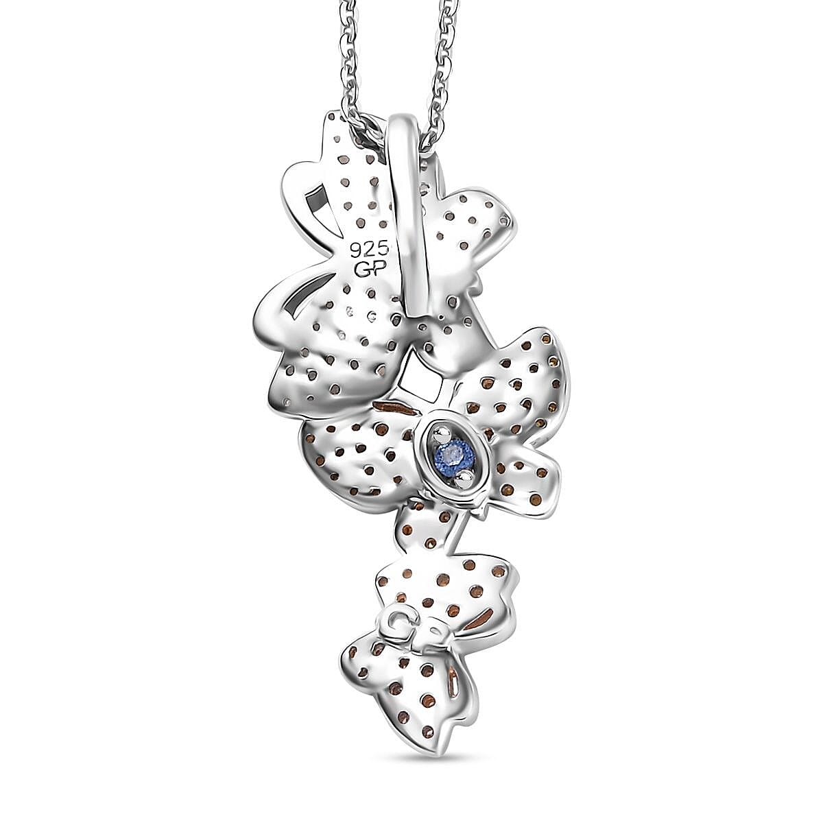 GP Trionfo Collection Multi Diamond 0.50 ctw Pendant Necklace in Rhodium Over Sterling Silver 20 Inches