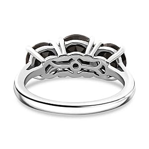 Elite Shungite 3.90 ctw Ring (Size 11.5) and Pendant in Rhodium Over Sterling Silver