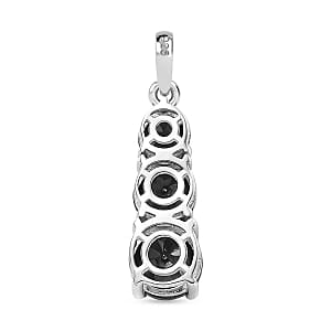 Elite Shungite 3.90 ctw Ring (Size 11.5) and Pendant in Rhodium Over Sterling Silver