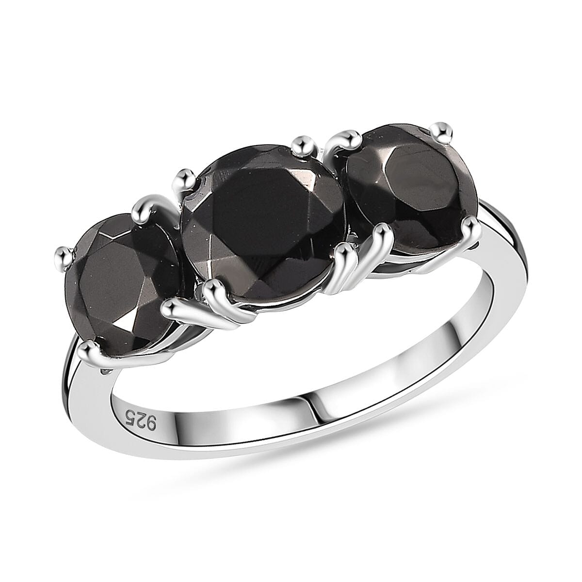 Elite Shungite 3.90 ctw Pendant without Chain and Ring (Size 9.0) in Rhodium Over Sterling Silver