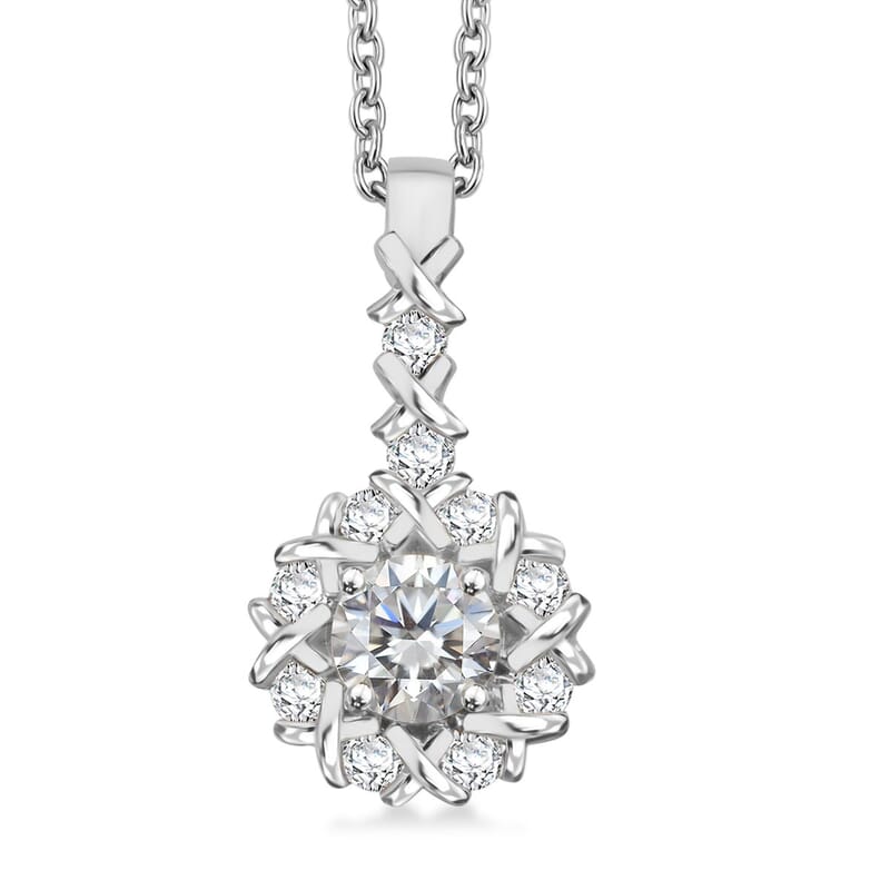 Moissanite 1.90 ctw XOXO Pendant Necklace