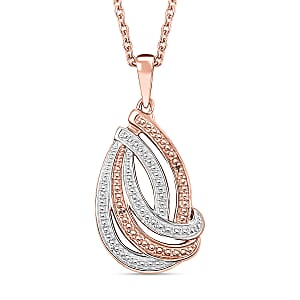 Karis Natural Champagne Diamond Pendant in 18K RG Plated and Platinum Bond with Stainless Steel Necklace 20 Inches