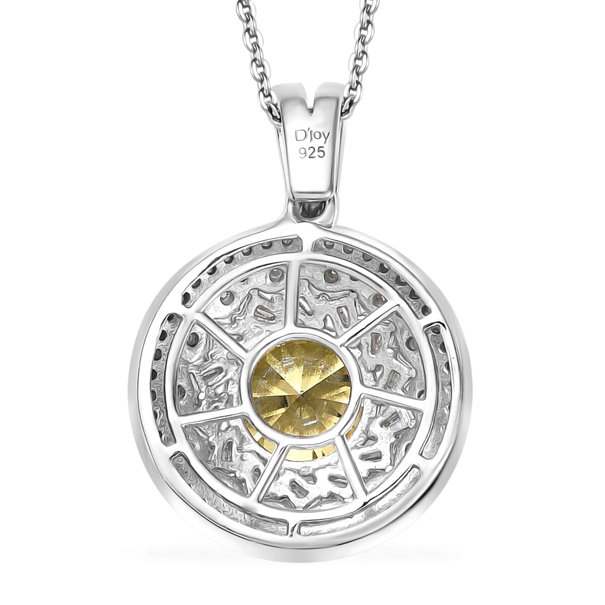 D'Joy Yellow Moissanite and Moissanite 3.25 ctw Spiral Galaxy Pendant Necklace 20 Inches in Rhodium Over Sterling Silver image number 4