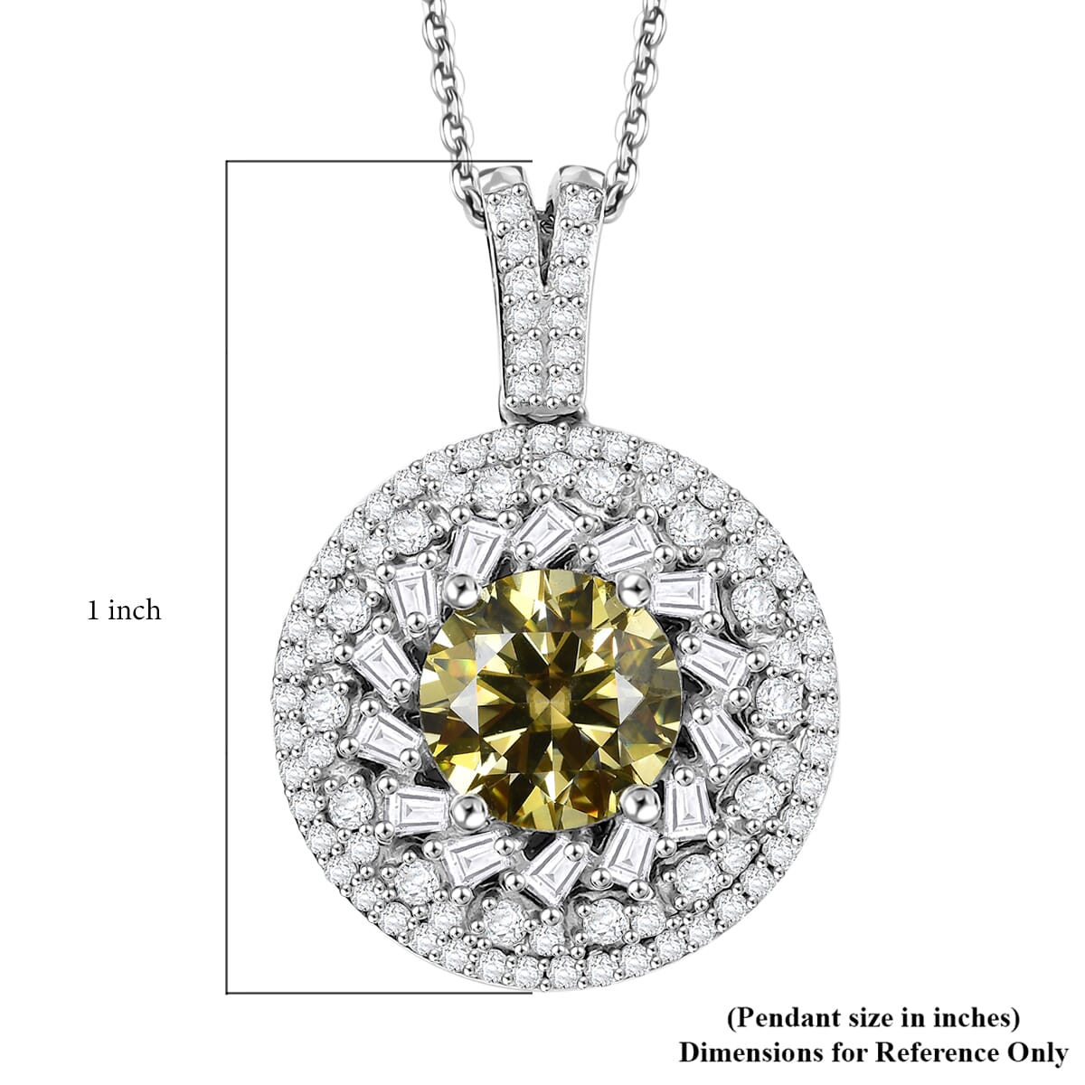D'Joy Yellow Moissanite and Moissanite 3.25 ctw Spiral Galaxy Pendant Necklace 20 Inches in Rhodium Over Sterling Silver image number 6