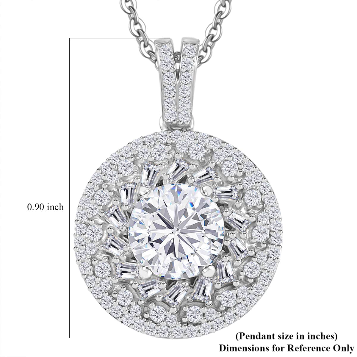 Moissanite 2.50 ctw Pendant Necklace in Rhodium Over Sterling Silver 20 Inches image number 5