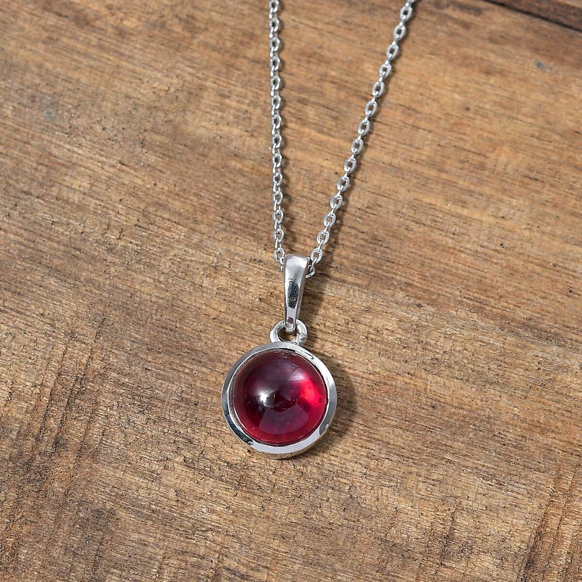 Niassa Ruby (FF) 3.65 ctw Solitaire Pendant Necklace in Rhodium Over Sterling Silver 20 Inches image number 1