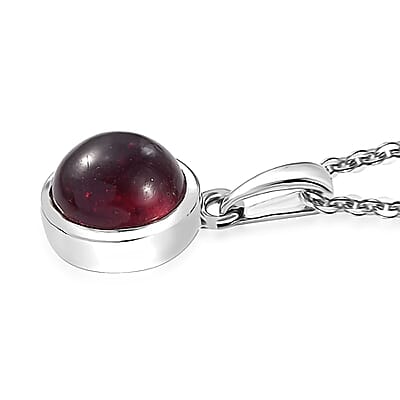 Niassa Ruby (FF) 3.65 ctw Solitaire Pendant Necklace in Rhodium Over Sterling Silver 20 Inches