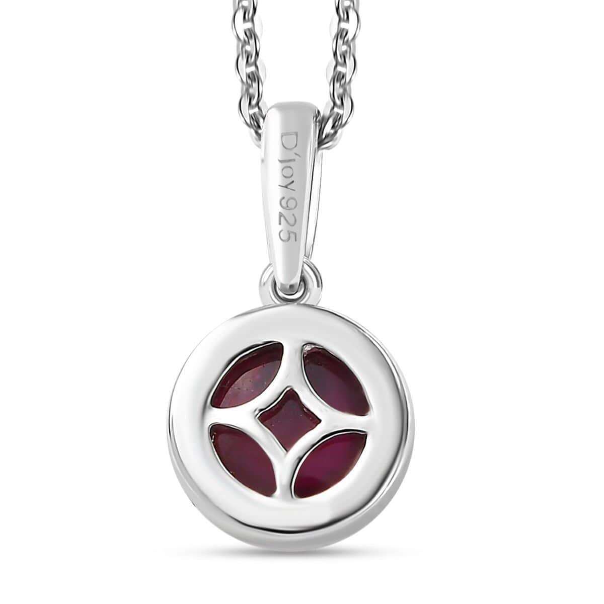 Niassa Ruby (FF) 3.65 ctw Solitaire Pendant Necklace in Rhodium Over Sterling Silver 20 Inches image number 4