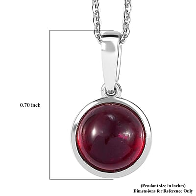Niassa Ruby (FF) 3.65 ctw Solitaire Pendant Necklace in Rhodium Over Sterling Silver 20 Inches