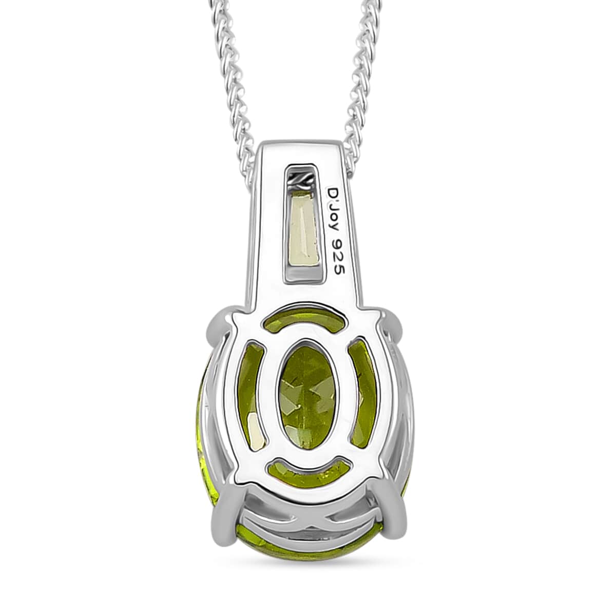 Doorbuster Hebei Peridot and White Zircon 4.35 ctw Forest Dew Pendant Necklace in Platinum Over and Rhodium Over Sterling Silver 20 Inches image number 3