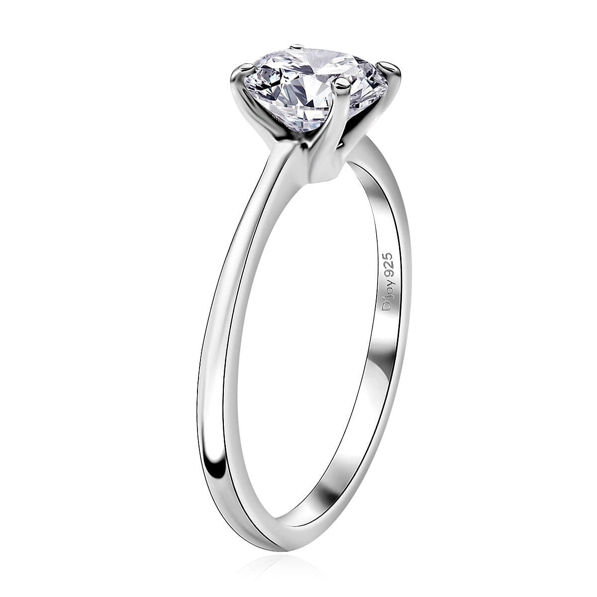 Moissanite 1.90 ctw Solitaire Ring (Size 8.0) and Pendant without Chain in Rhodium Over Sterling Silver