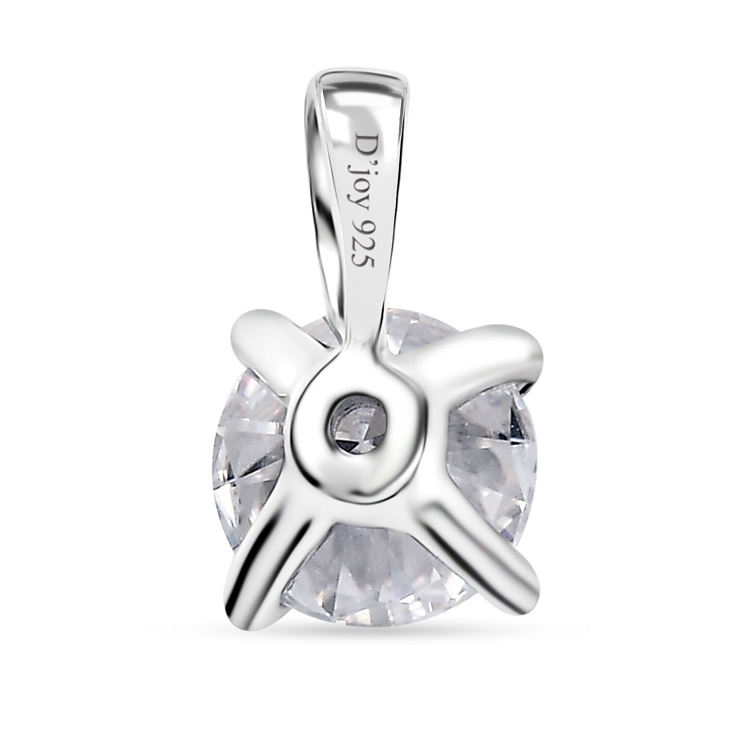 Moissanite 1.90 ctw Solitaire Ring (Size 8.0) and Pendant without Chain in Rhodium Over Sterling Silver