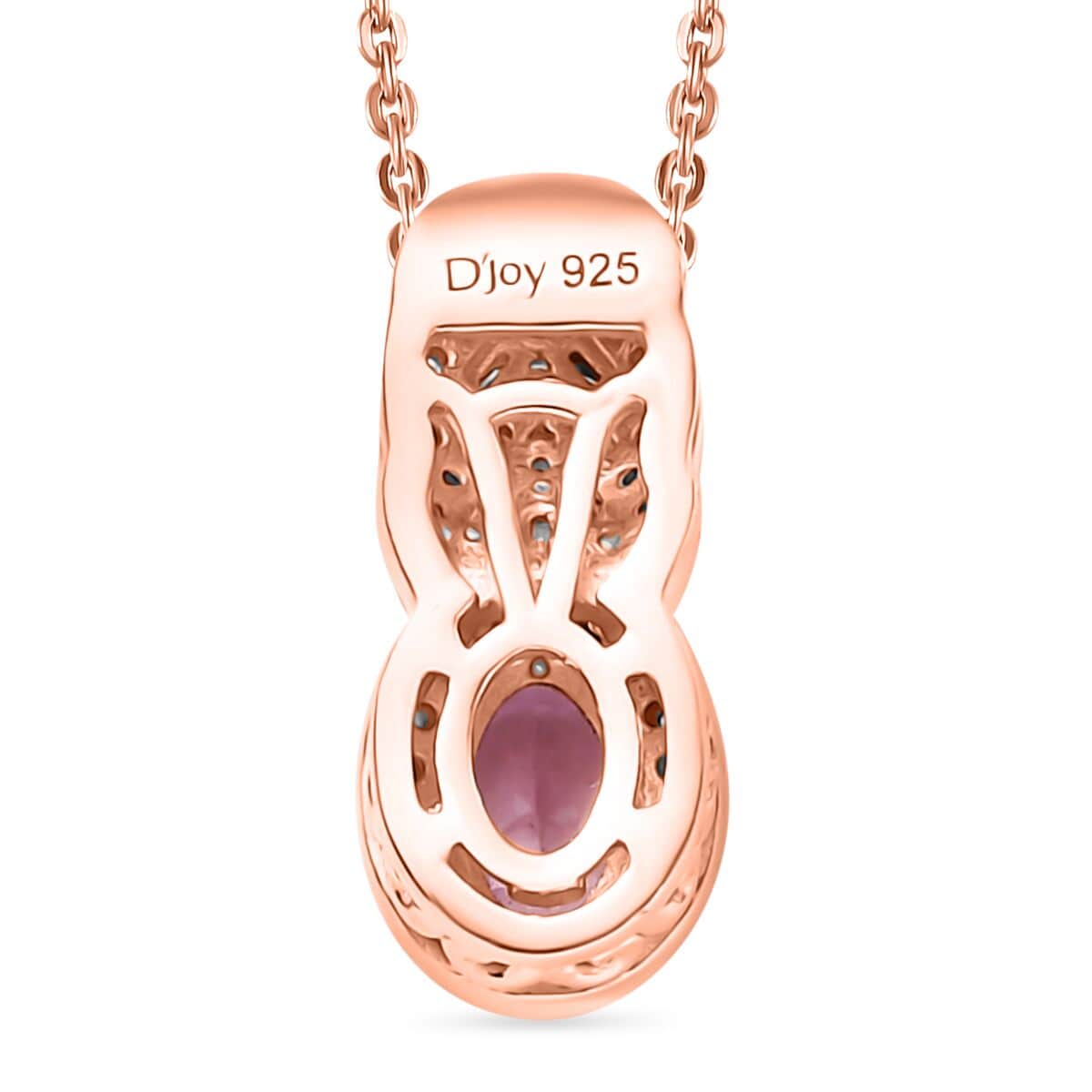 Premium Narsipatnam Pink Spinel and Diamond 0.70 ctw Blushing Elegance Pendant Necklace 20 Inches in 18K Vermeil Rose Gold Over Sterling Silver image number 4