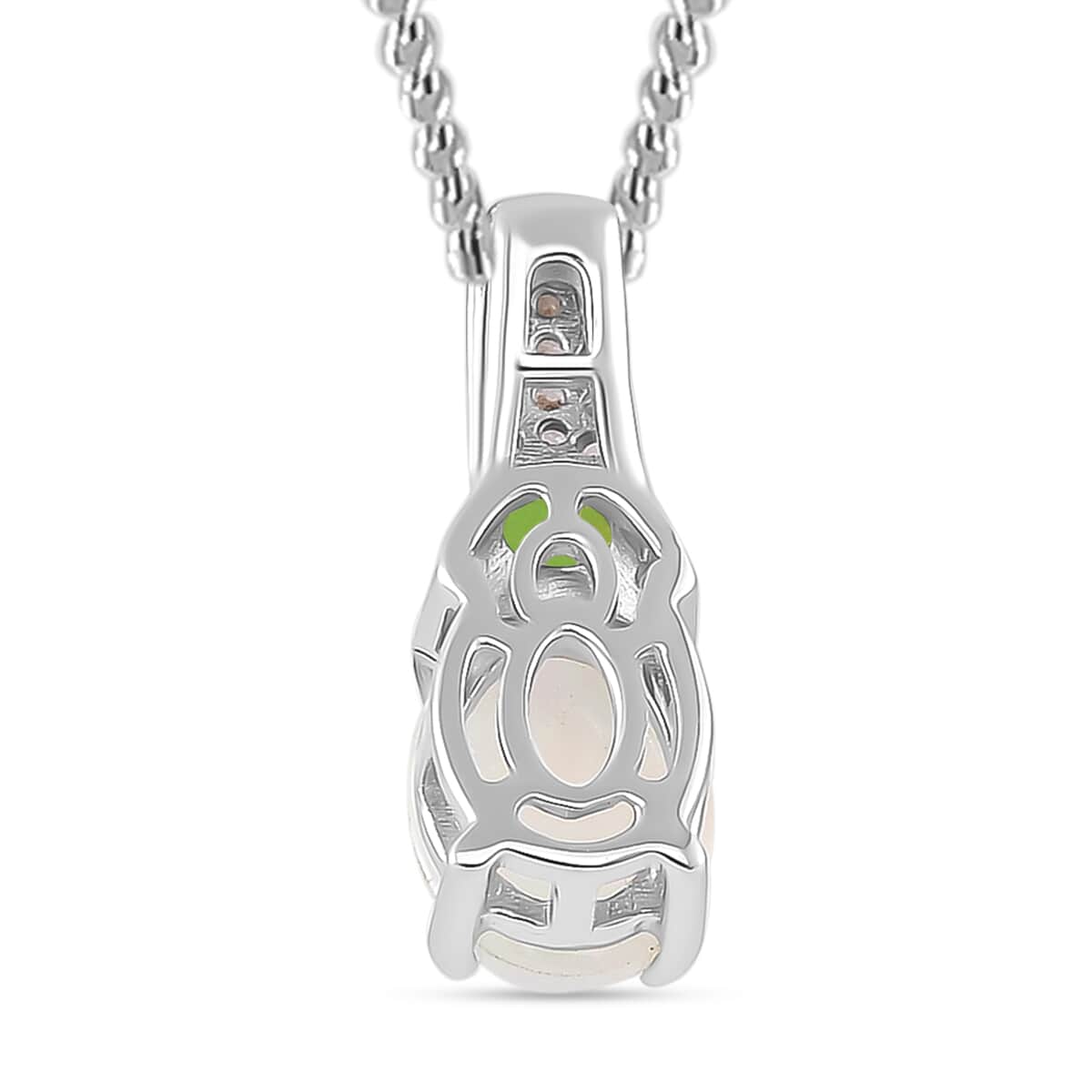 Doorbuster Ethiopian Welo Opal and Multi Gemstone 1.40 ctw Aurora Grove Pendant Necklace 20 Inches in Platinum and Rhodium Over Sterling Silver image number 3