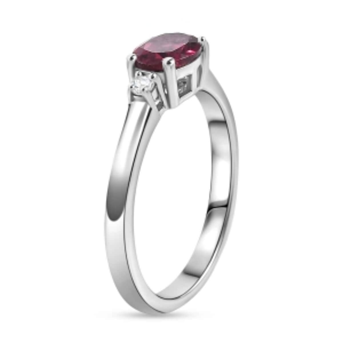 Orissa Rhodolite Garnet and White Zircon 3.15 ctw Earrings, Ring (Size 9) and Pendant in Rhodium Over Sterling Silver image number 4