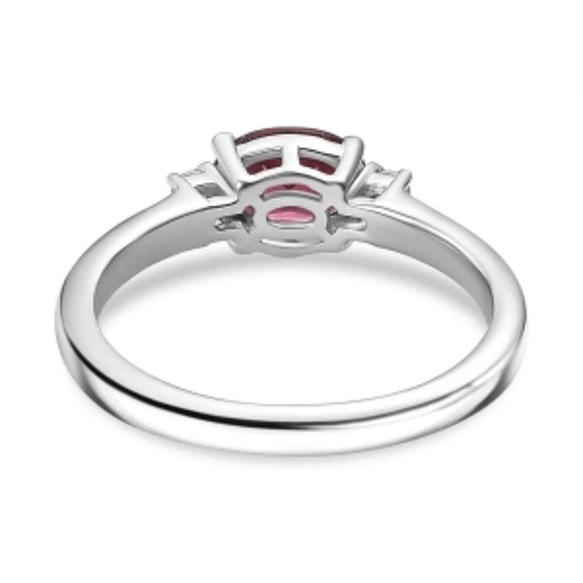 Orissa Rhodolite Garnet and White Zircon 3.15 ctw Earrings, Ring (Size 9) and Pendant in Rhodium Over Sterling Silver image number 5