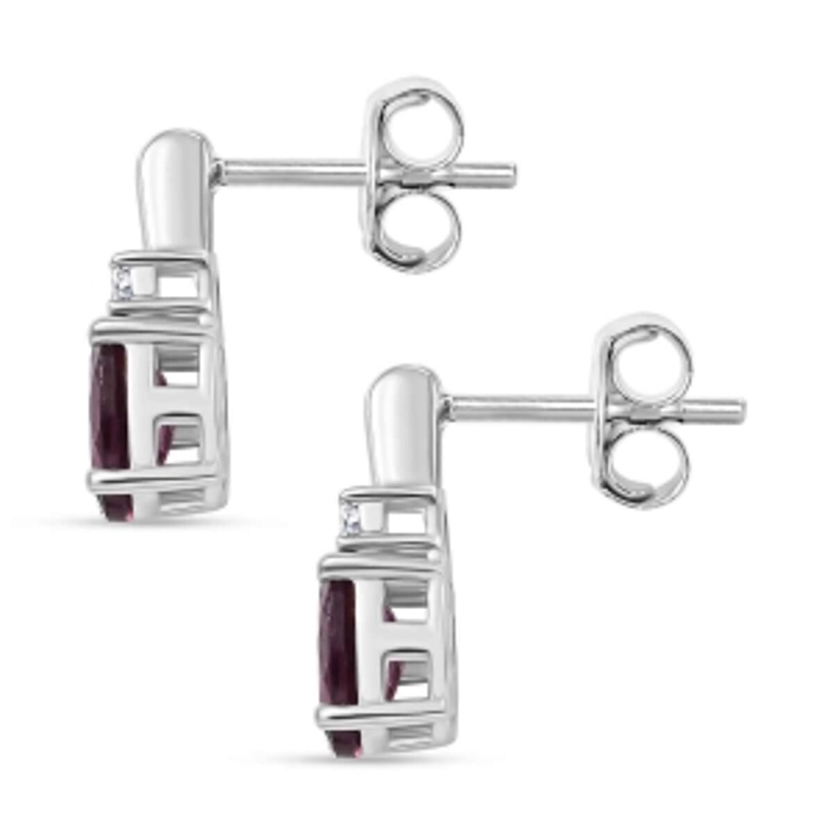 Orissa Rhodolite Garnet and White Zircon 3.15 ctw Earrings, Ring (Size 9) and Pendant in Rhodium Over Sterling Silver image number 9