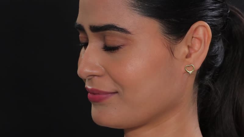 Luxuriant Lab Grown Diamond Heart Earrings, Pendant Necklace (20 Inches) in 18K Vermeil YG Over Sterling Silver 0.10 ctw
