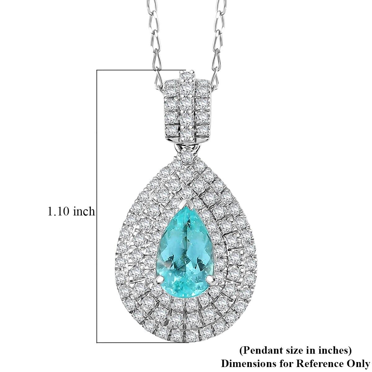 Rhapsody AAAA Paraiba Tourmaline and E-F VS Diamond 2.78 ctw Pendant Necklace in 950 Platinum 9 Grams 20 Inches image number 5