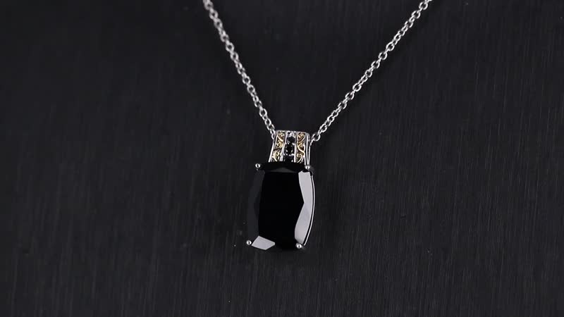 TLV Karis Brazilian Smoky Quartz, Orissa Rhodolite Garnet Ring (Size 6.0) and Pendant in Dualtone with Steanles Steel Necklace (20 Inches) 27.35 ctw
