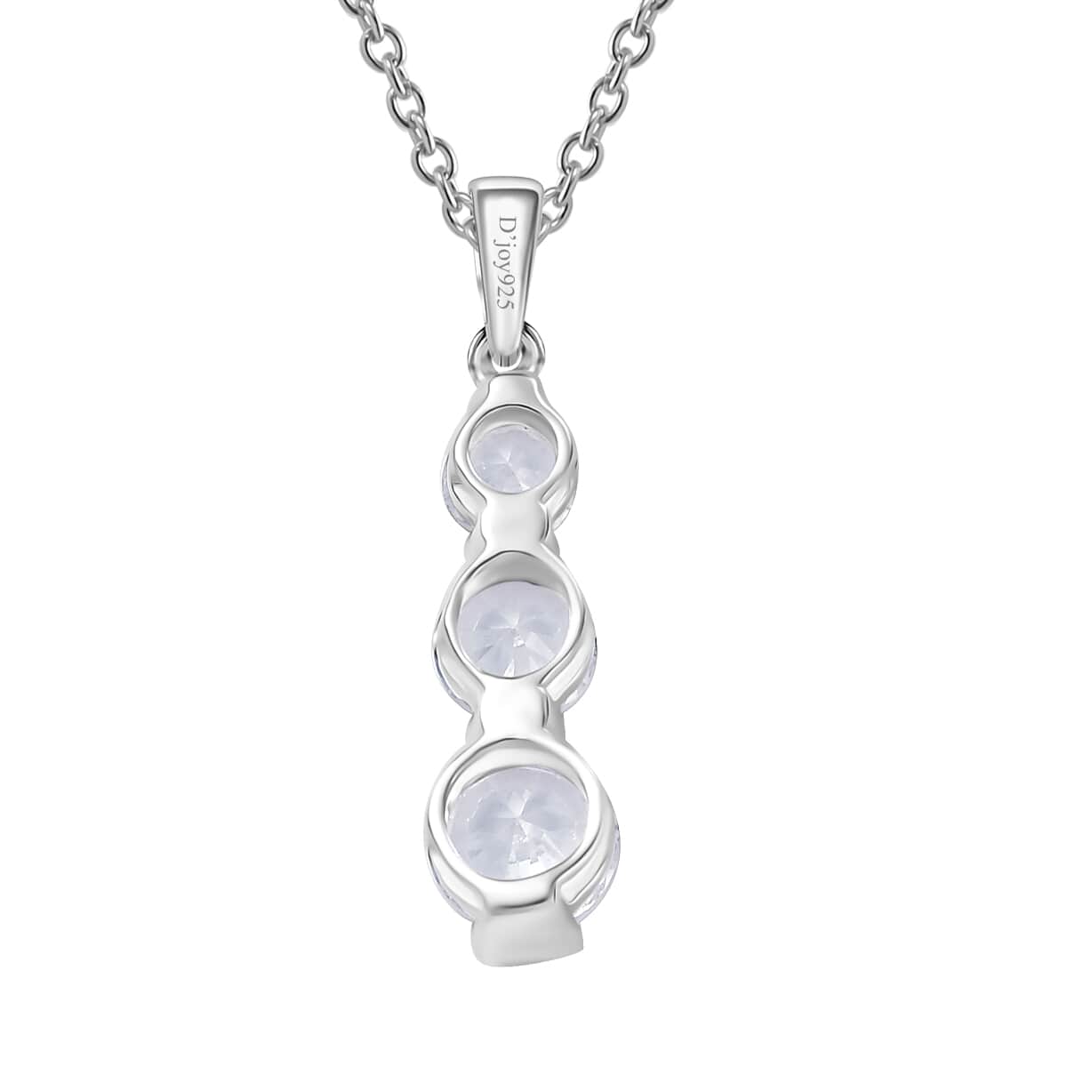 Simulated Diamond 4.30 ctw Pendant in Sterling Silver with Stainless Steel Necklace 20 Inches image number 4