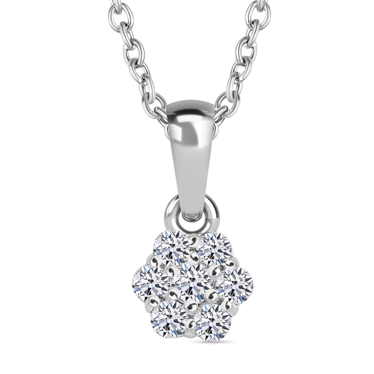 Luxuriant Lab Grown Diamond G SI 0.25 ctw Pendant Necklace in Rhodium Over Sterling Silver 20 Inches image number 0