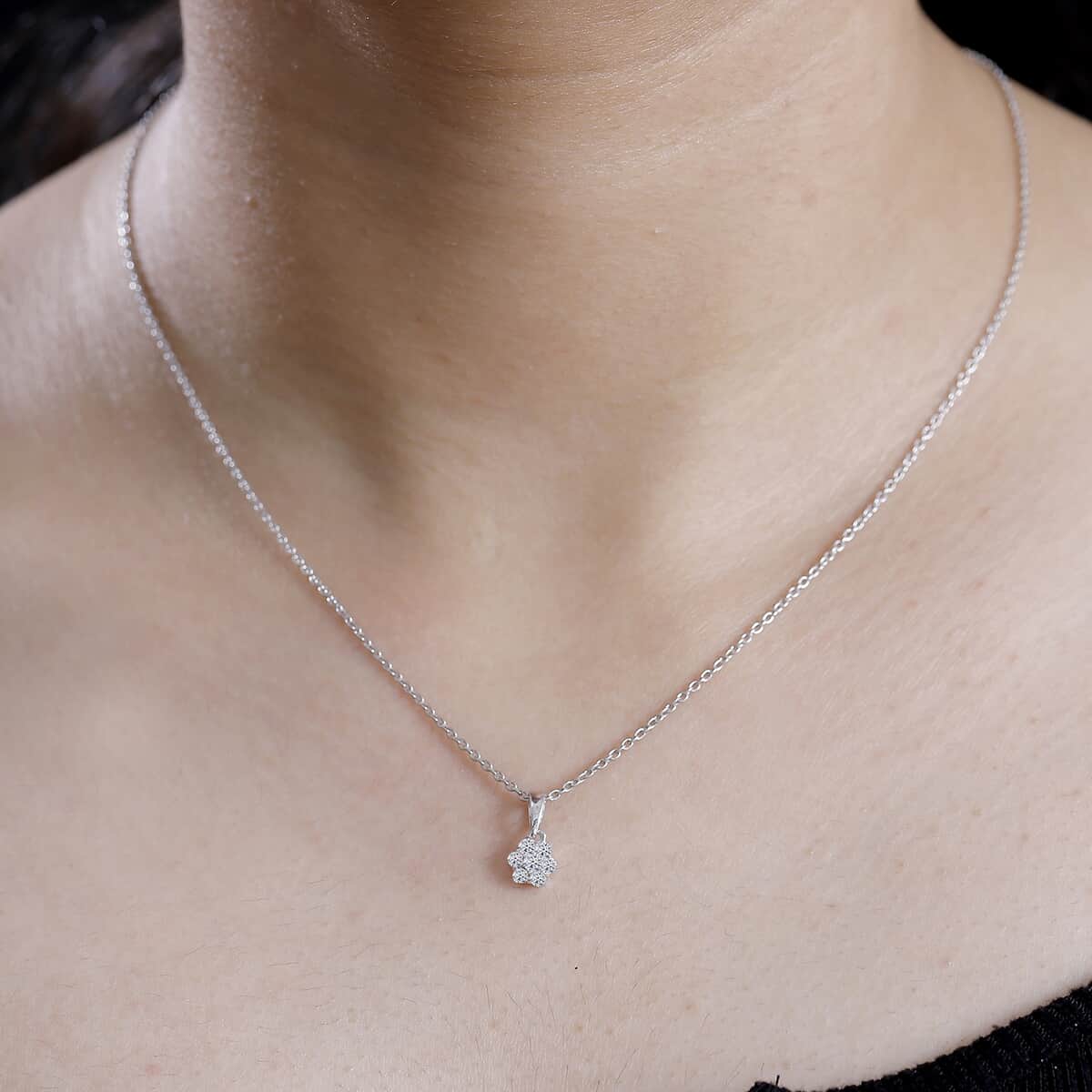 Luxuriant Lab Grown Diamond G SI 0.25 ctw Pendant Necklace in Rhodium Over Sterling Silver 20 Inches image number 2