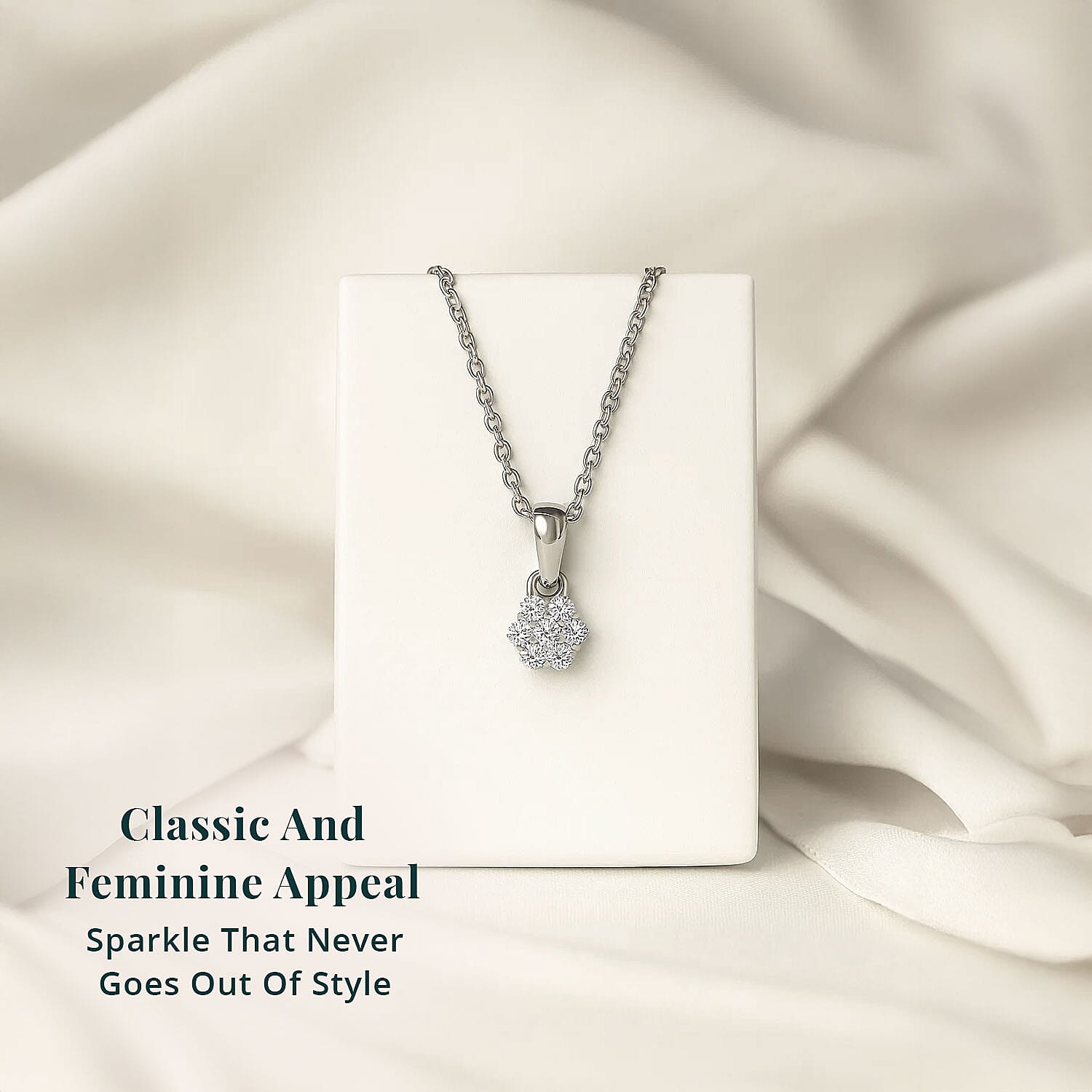 Luxuriant Lab Grown Diamond G SI 0.25 ctw Pendant Necklace in Rhodium Over Sterling Silver 20 Inches