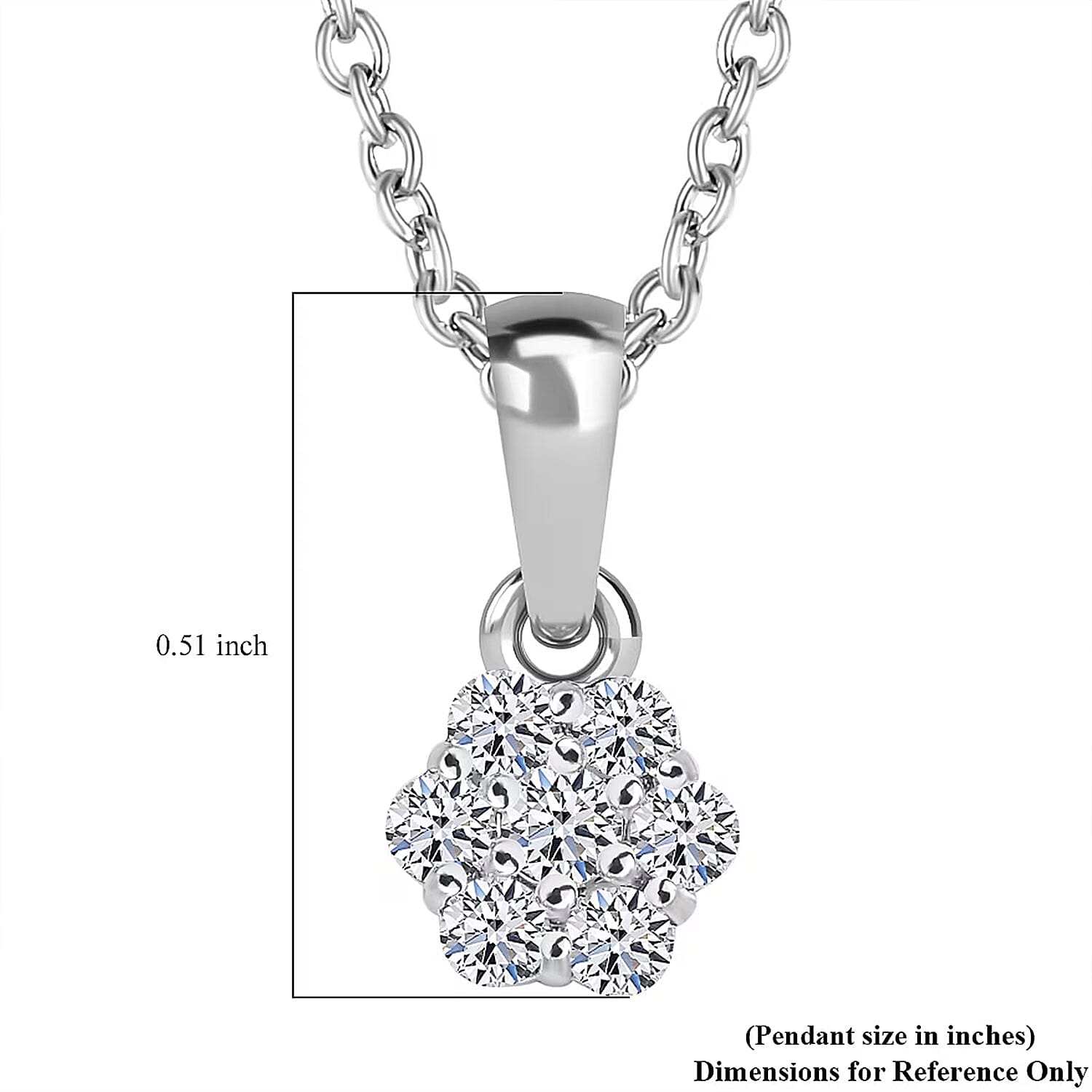 Luxuriant Lab Grown Diamond G SI 0.25 ctw Pendant Necklace in Rhodium Over Sterling Silver 20 Inches